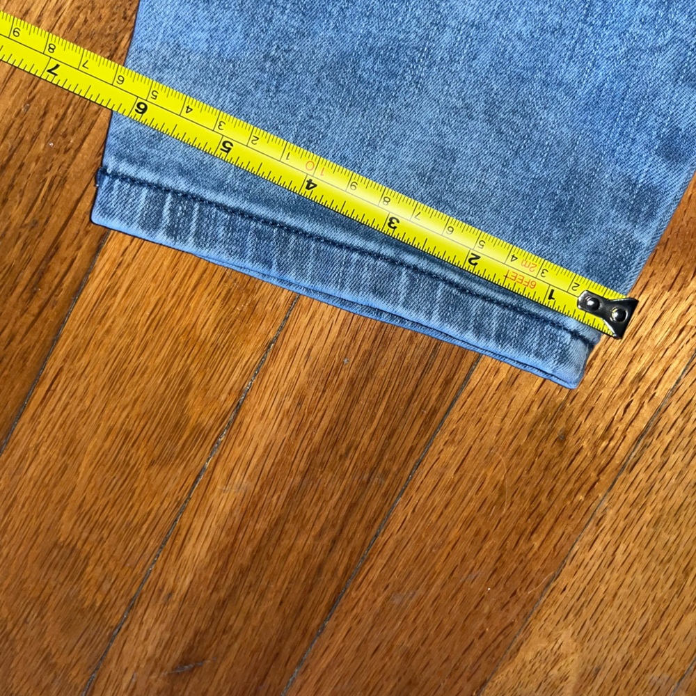 Lauren Conrad Jeans skinny stonewashed stretch sz 14 repaired fastener hi-rise - Picture 3 of 13